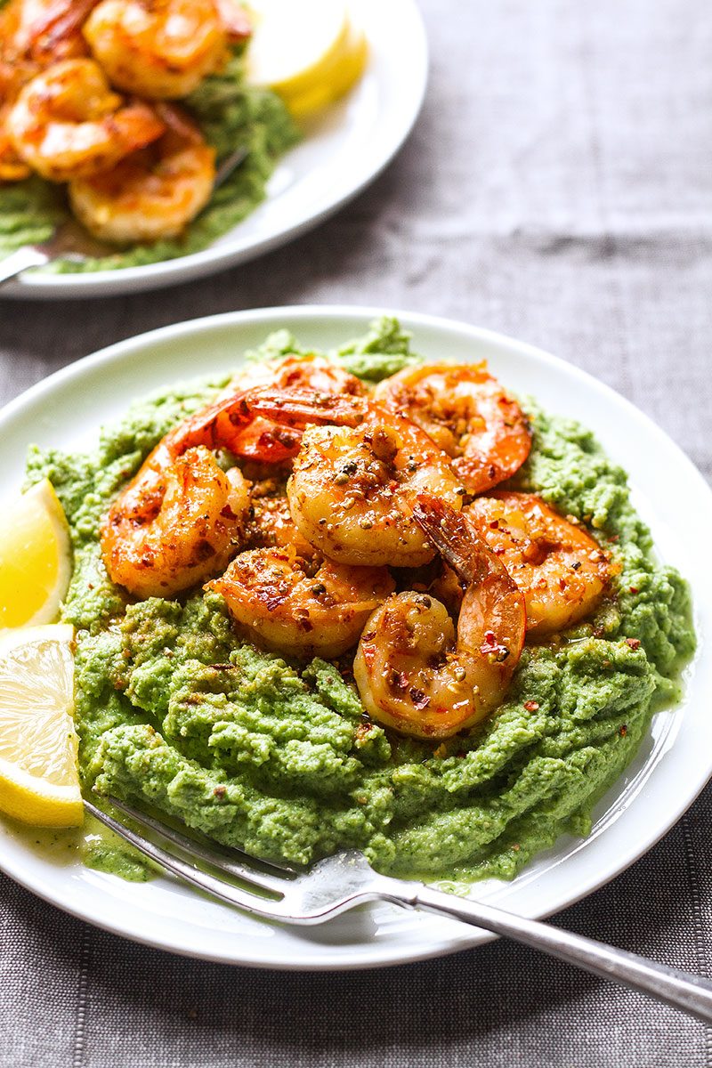 Spicy Shrimp and Broccoli Mash — Packed full of flavor, this low carb, paleo dinner will blow you away.
