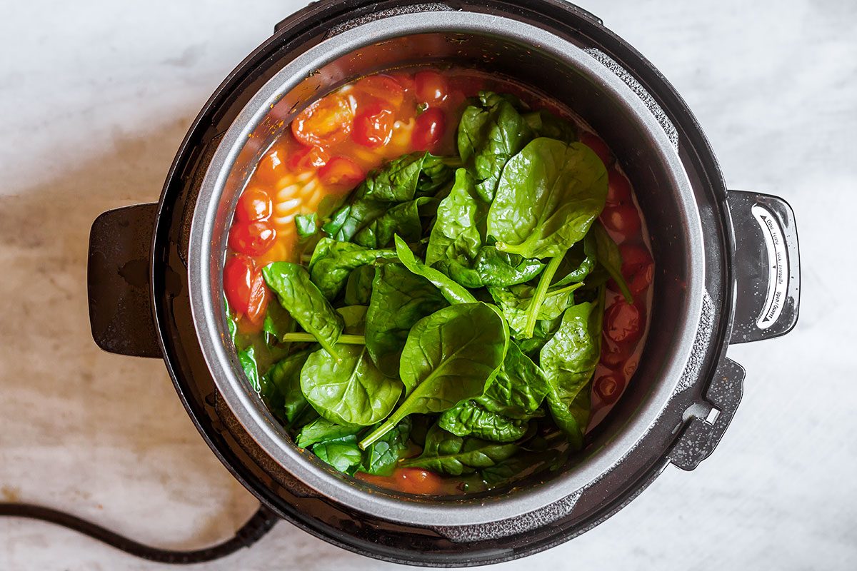 Instant Pot Shrimp and Pasta Soup — Light, packed with flavor, this heartwarming pasta soup is a perfect healthy and warming meal!