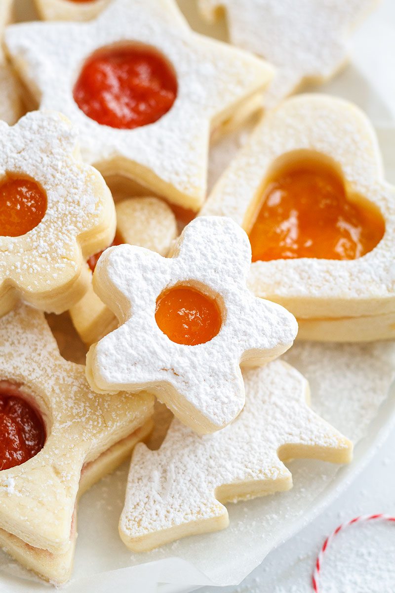 Raspberry and Peach  Sugar Cookies — These treats are sure to sweeten up your Christmas, and impress friends at your next cookie swap!