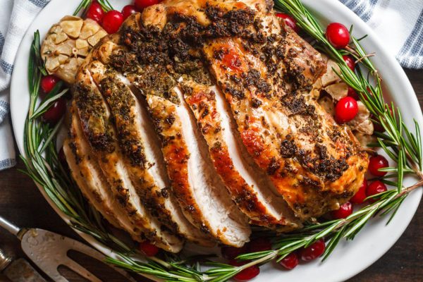 Instant Pot Turkey Breast with Garlic Herb Butter