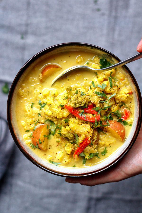 Instant Pot Curried Cauliflower and Broccoli Soup - #recipe by #eatwell101 - https://003.wrwe1r1zs3czx3c.workers.dev/instant-pot-cauliflower-curry-soup-recipe