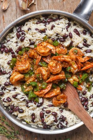 Spicy Jerk Shrimp with Rice and Black Beans