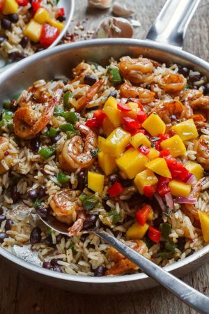 Spicy Jerk Shrimp with Rice and Black Beans