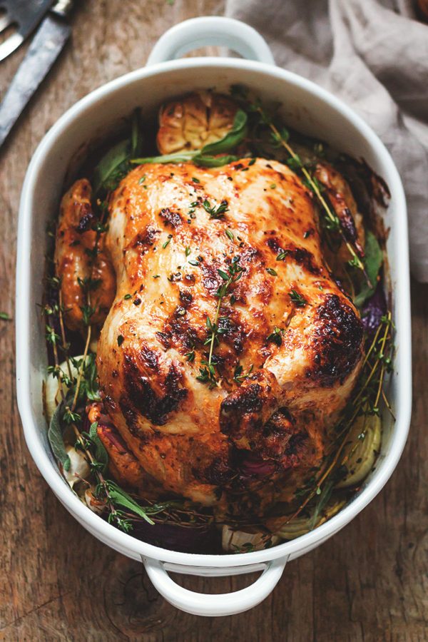 Mayonnaise Roasted Whole Chicken - #recipe by #eatwell101 - https://003.wrwe1r1zs3czx3c.workers.dev/oven-roasted-whole-chicken-recipe