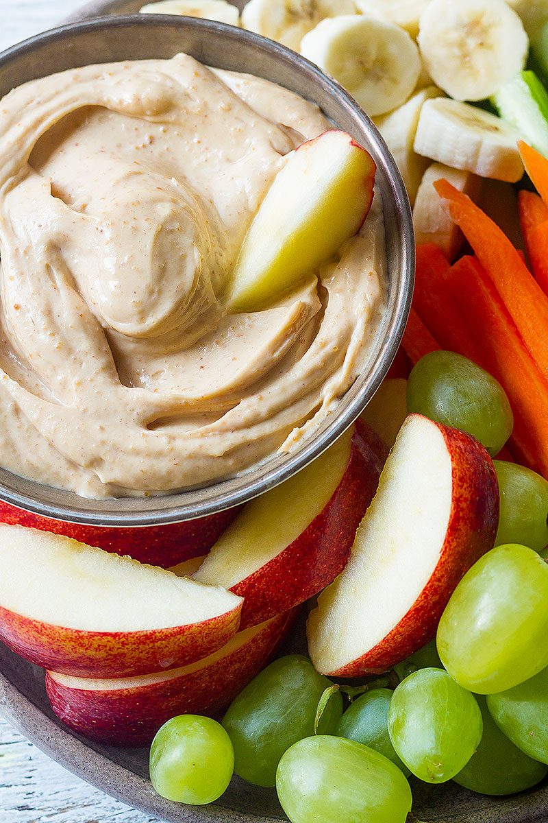 Peanut Butter Yogurt Dip - A yummy, healthy treat that is packed with a ton of protein. 
