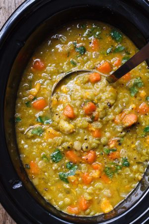 Slow Cooker Sweet Potato Split Pea Soup