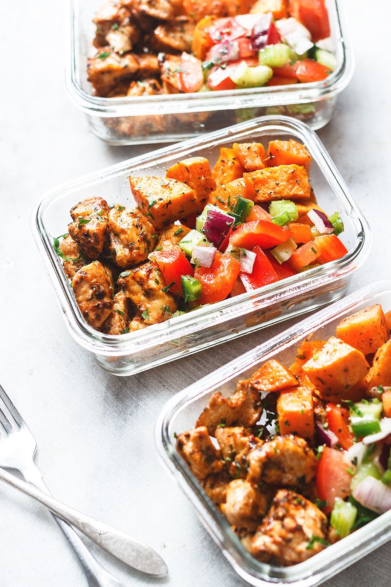 Roasted Chicken and Sweet Potato Meal Prep - Roasted to perfection, this sheet pan chicken and sweet potato is perfect for meal prep.