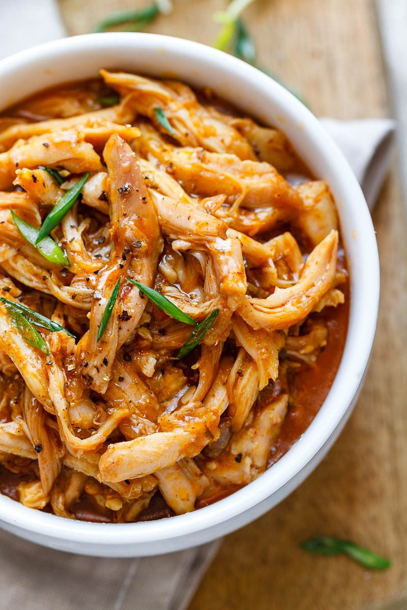 Instant Pot Sweet-and-Spicy Chicken - Sweet, spicy, and fork-tender - Dinner is ready in 30 minutes!