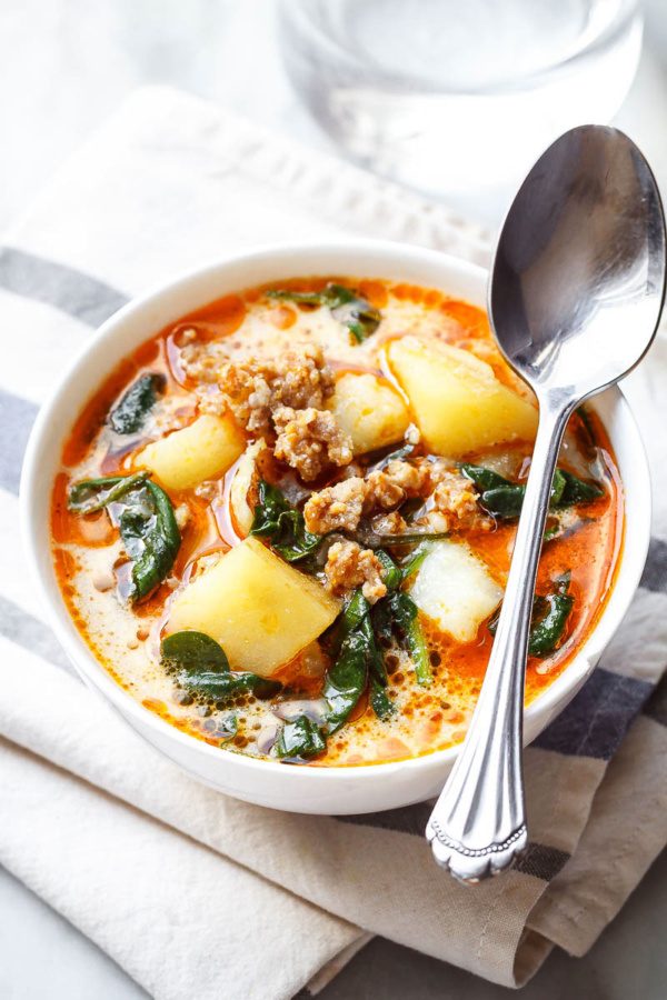 Potato Spinach Sausage Soup (Instant Pot) - #recipe by #eatwell101 - https://003.wrwe1r1zs3czx3c.workers.dev/instant-pot-potato-soup-recipe