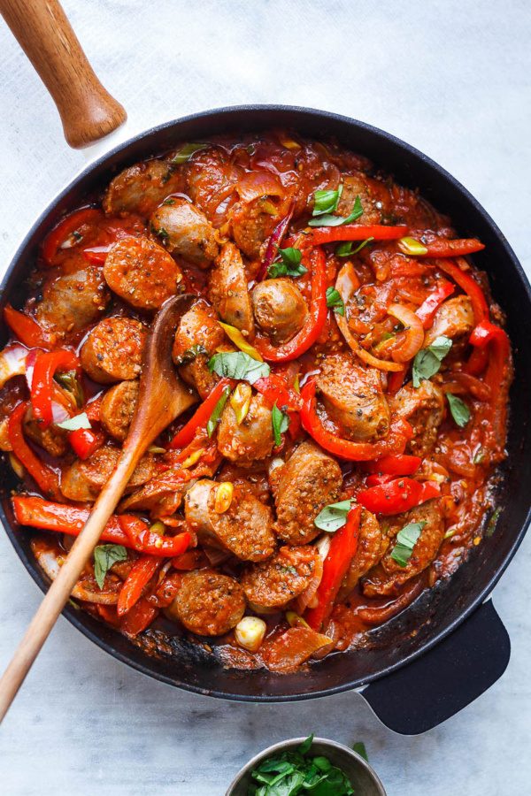 Italian Sausage and Peppers Skillet - #recipe by #eatwell101 - https://003.wrwe1r1zs3czx3c.workers.dev/sausage-and-peppers-recipe