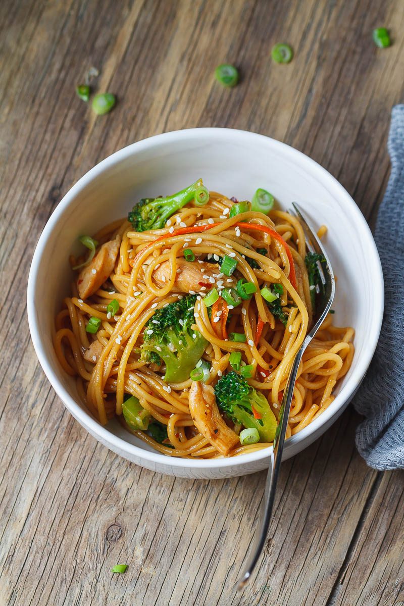 #Chicken #Stir-Fry #Noodles –#eatwell101 #recipe Flavor overload! Make your own take-out at home with this super #easy #chicken #recipe.