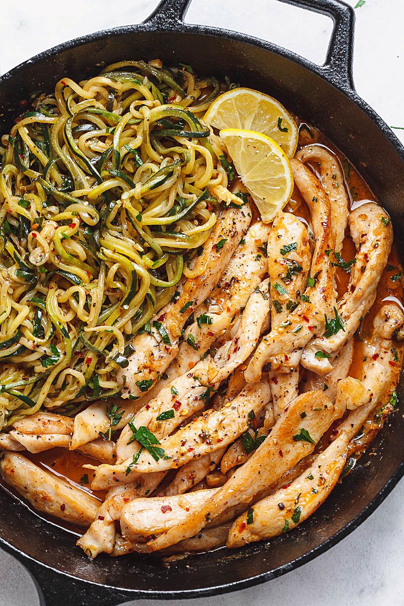 Cowboy Butter Chicken and Zucchini Noodles - #eatwell101 #recipe #keto #paleo #lowcarb #glutenfree #chicken - This GORGEOUS 15-minute paleo dinner idea is simple, easily customizable and pretty much fail-proof.