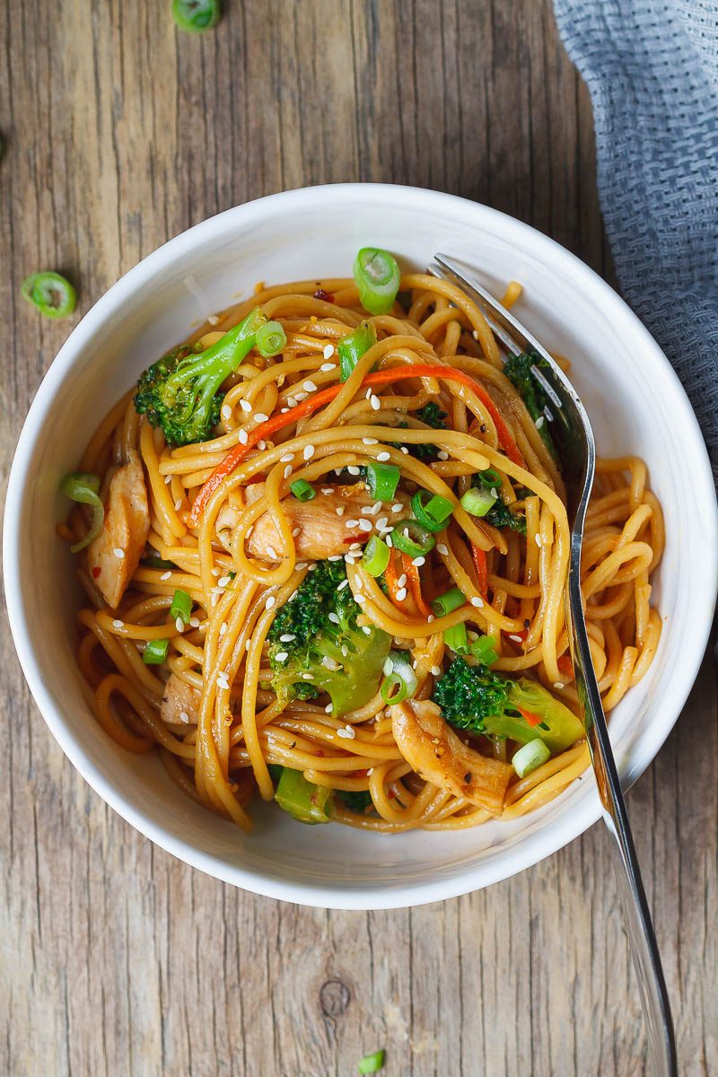 #Chicken #Stir-Fry #Noodles – #eatwell101 #recipe Flavor overload! Make your own take-out at home with this super easy #chicken #recipe.