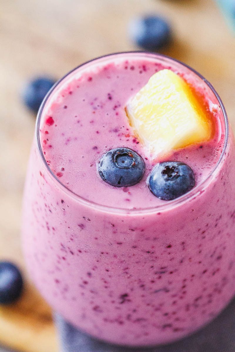Blueberry Pineapple Smoothie - A sweet and fresh smoothie to grab when you think you may miss eating your daily serving of fresh fruits!