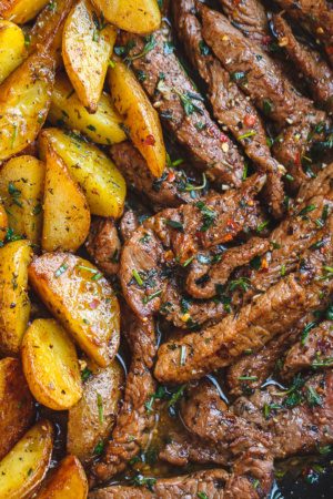 Garlic Butter Steak and Potatoes Skillet
