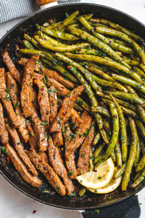 Garlic Butter Steak and Green Beans