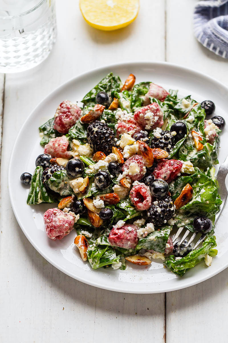 Mixed Berries Spinach Salad Recipe - A fresh Berry Feta spinach salad that’s simple, healthy and SO delicious!