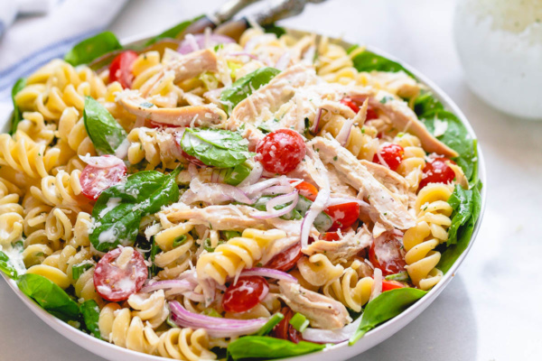 Chicken Spinach Pasta Salad