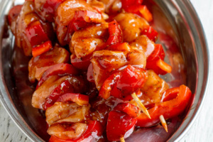 Grilled Chicken with Garlic Brown Sugar Sauce