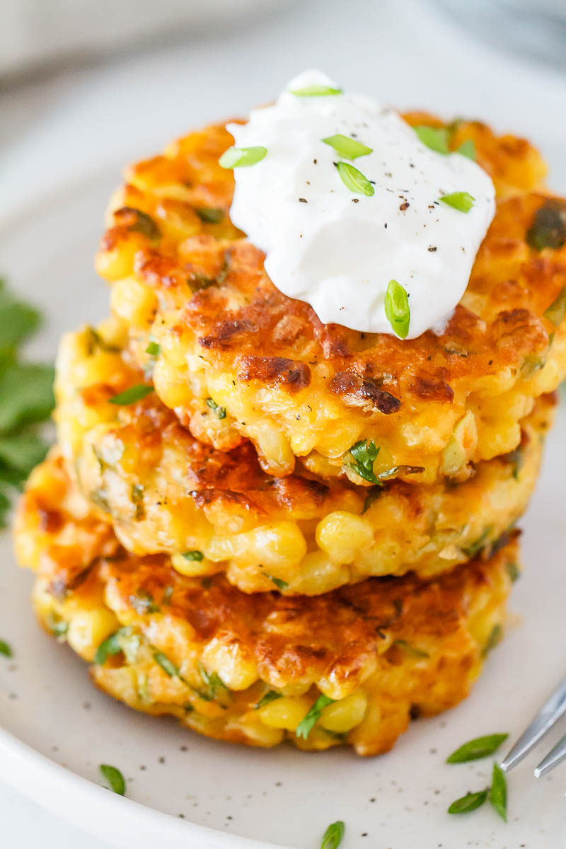 Corn Fritters Recipe - Crispy on the edges, soft in the middle and so delicious, a great side dish for a host of dinners!