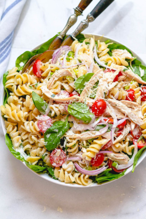 Chicken Spinach Pasta Salad