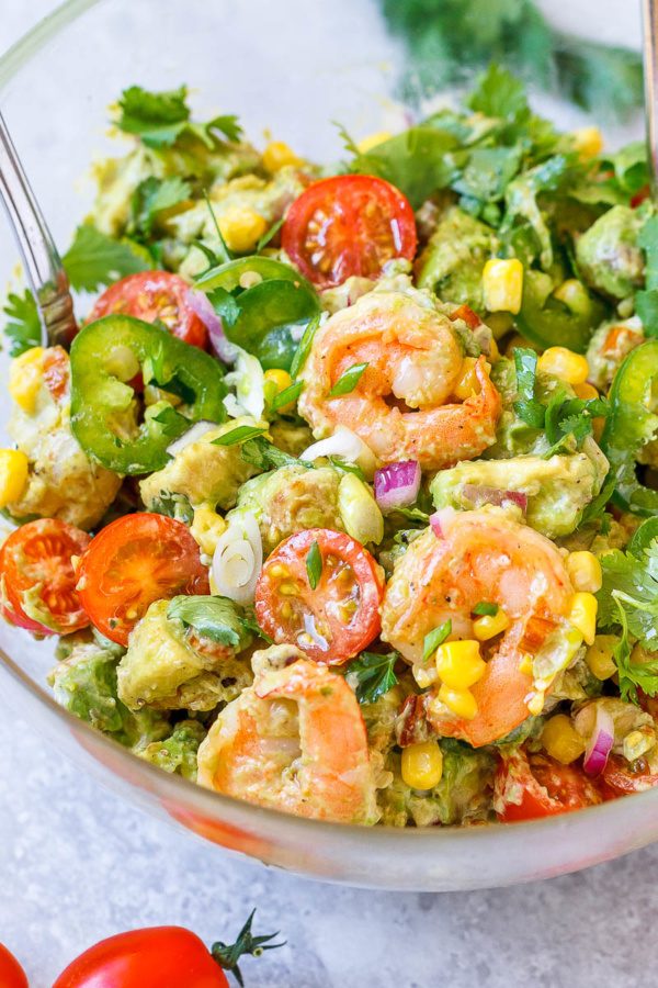Shrimp Avocado Corn Salad with Summer Vinaigrette - #recipe by #eatwell101 - https://003.wrwe1r1zs3czx3c.workers.dev/shrimp-avocado-corn-salad-recipe