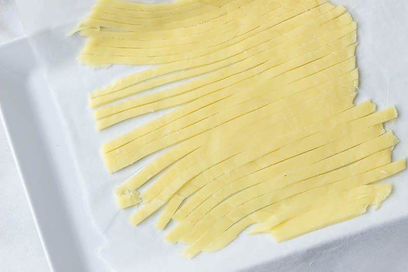 2-Ingredient Keto / Low Carb Pasta Noodles - #eatwell101 #recipe #keto #lowcarb #pasta - Chewy and delicious - the perfect low carb basis for all of your favorite pasta sauces and flavors!