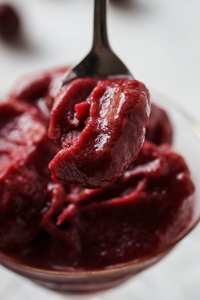 2-Ingredient Honey Cherry Sorbet - Paleo, Dairy-Free, Vegetarian, Gluten-Free. When it comes to dessert, you really can't get much healthier than this!