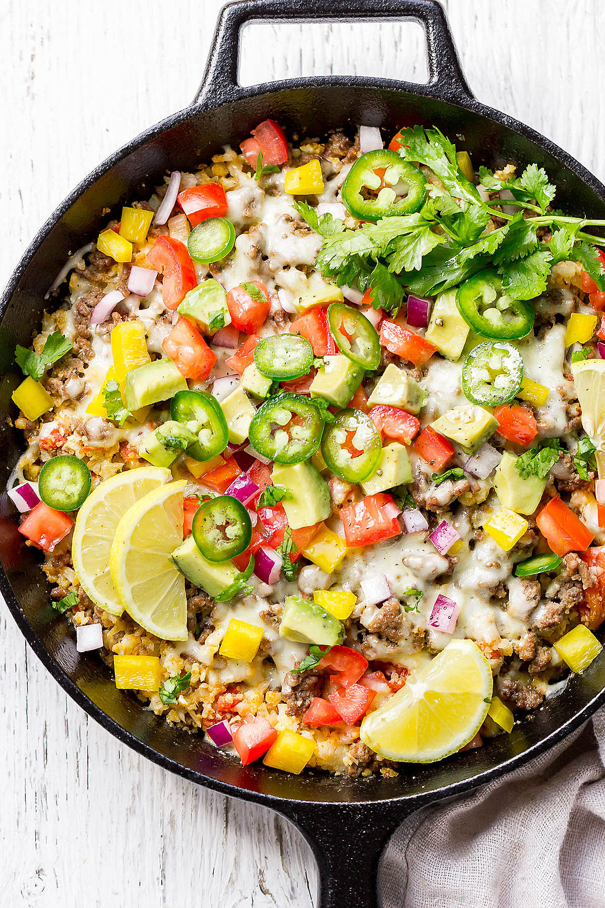 Keto Burrito Bowl with Beef and Cauliflower Rice