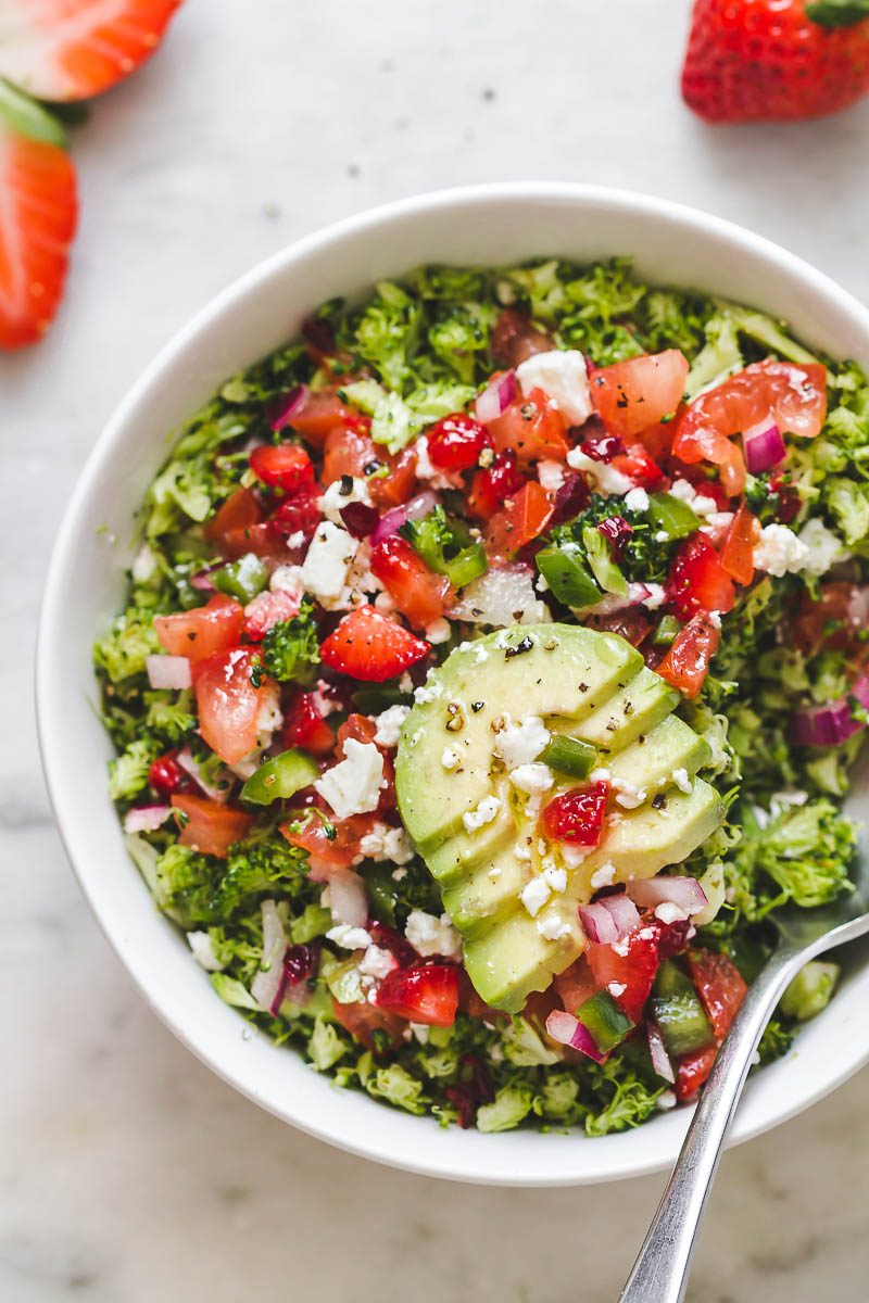 Roasted Broccoli Salad - A satisfying, savory, sweet, crunchy salad you can enjoy warm or cold as a main or on the side.