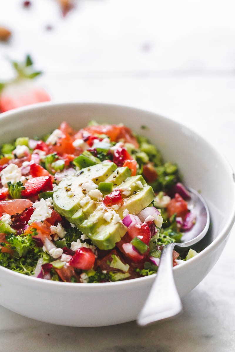 Roasted Broccoli Salad - A satisfying, savory, sweet, crunchy salad you can enjoy warm or cold as a main or on the side.