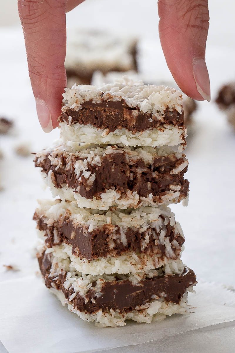 Chocolate Coconut Bars - These simple and delicious chocolate bars require no baking and are completely sugar free!