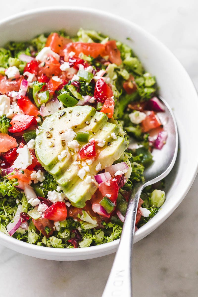 Roasted Broccoli Salad - A satisfying, savory, sweet, crunchy salad you can enjoy warm or cold as a main or on the side.
