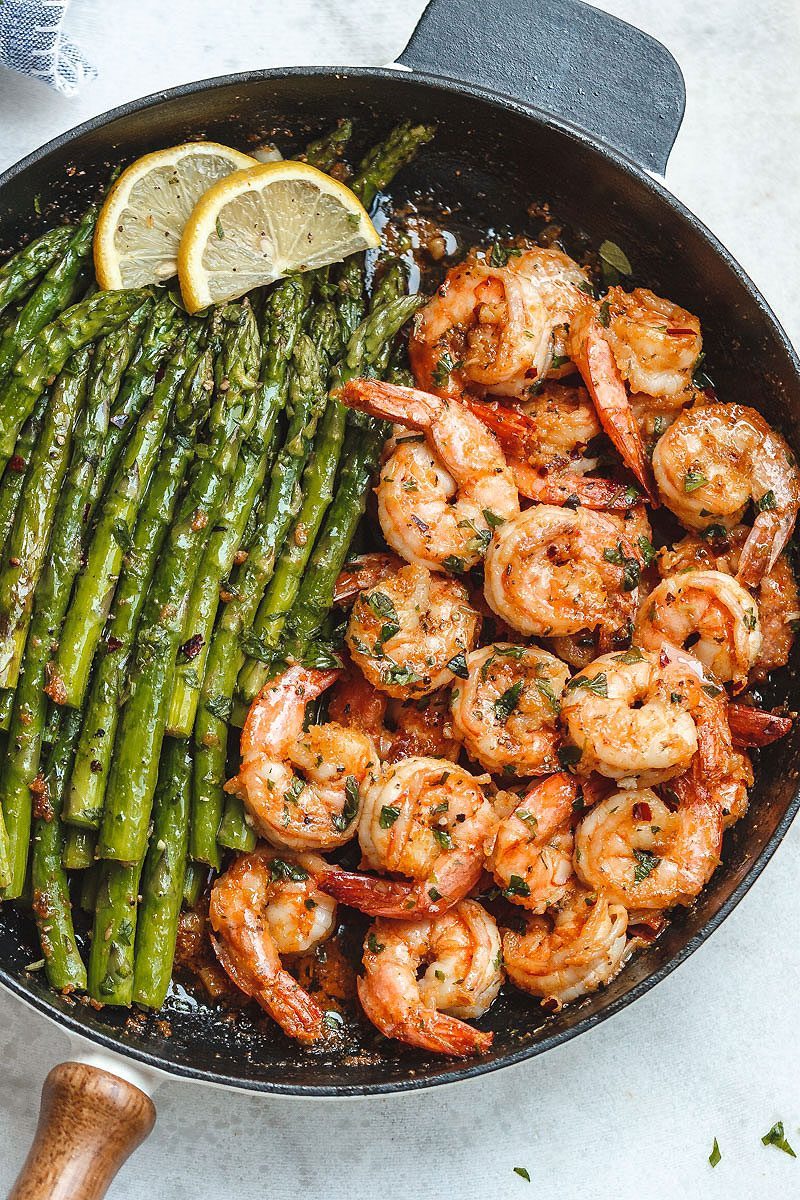 Garlic Butter Shrimp with Asparagus recipe