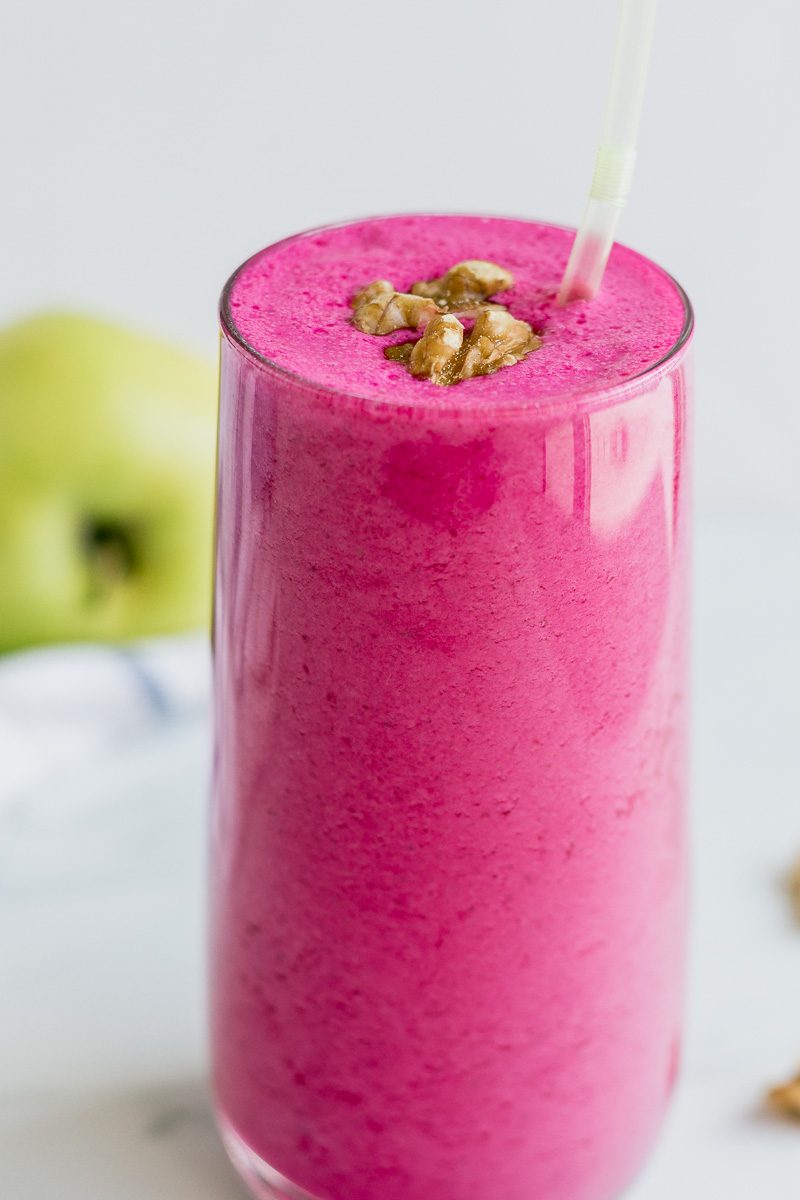 Apple Berry Beet Smoothie - A delicious snack or breakfast option, with a full serving of healthy nutrients in every cup.