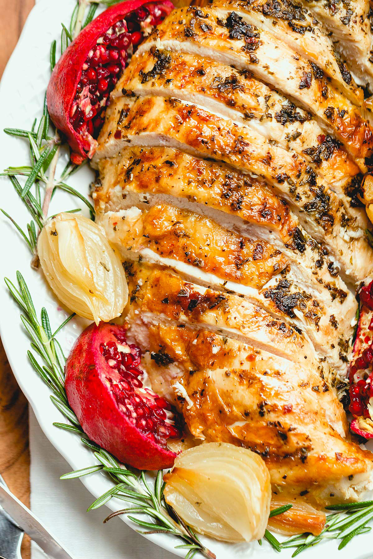 Roasted Turkey Breast with Garlic Herb Butter - An epic Thanksgiving holiday meal loaded with flavor and a super juicy meat. 