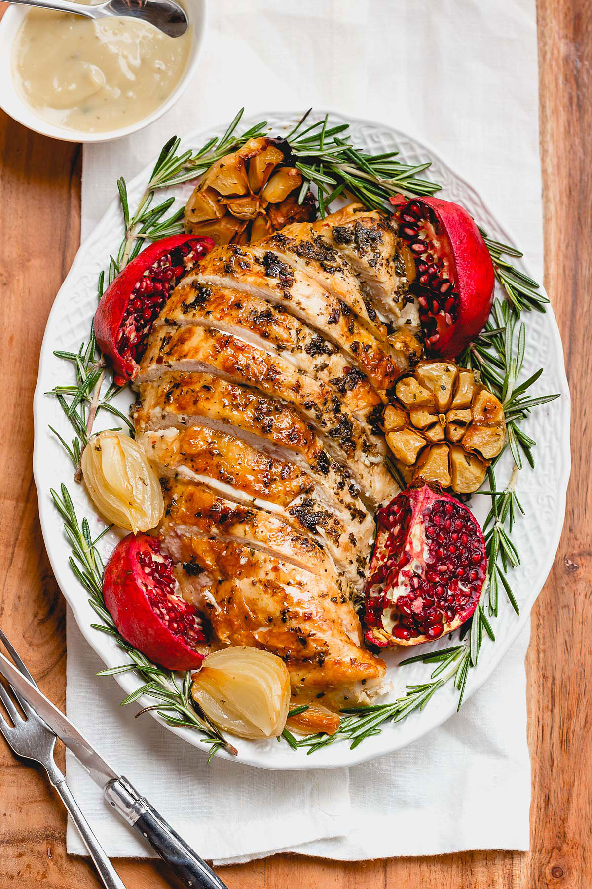 Roasted Turkey Breast with Garlic Herb Butter - An epic Thanksgiving holiday meal loaded with flavor and a super juicy meat. 