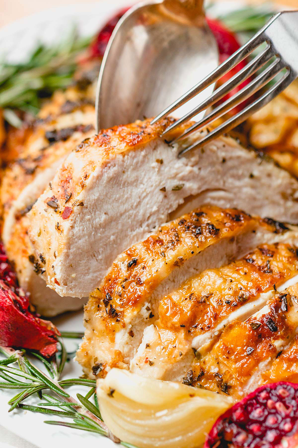 Roasted Turkey Breast with Garlic Herb Butter - An epic Thanksgiving holiday meal loaded with flavor and a super juicy meat. 
