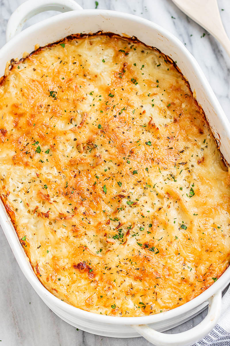 Loaded Potato Casserole with Bacon and Cream Cheese - A blend of flavors that makes the perfect side for any occasion or a complete meal on its own.