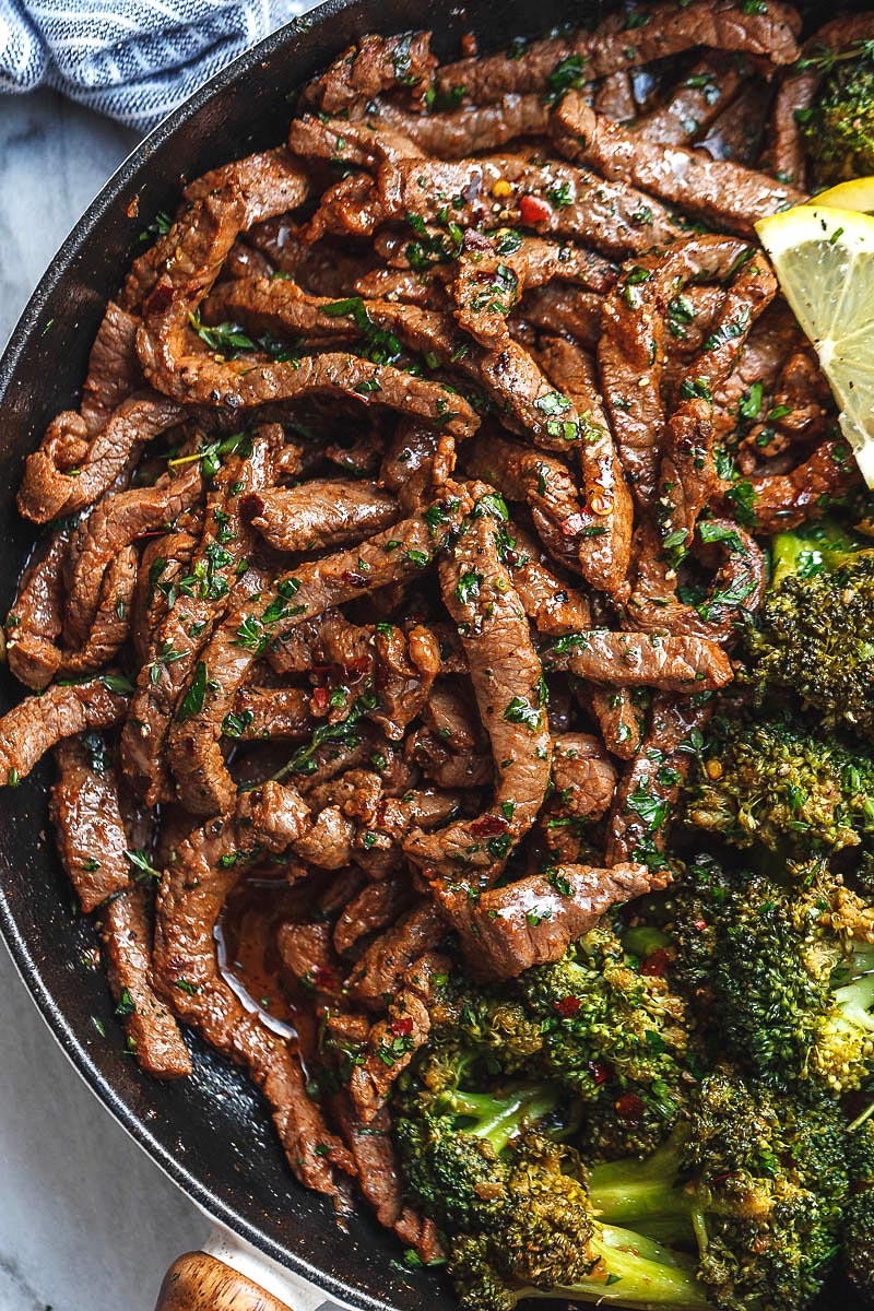 steak and broccoli