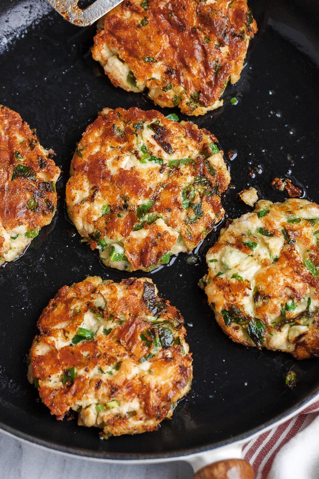 pan fried chicken cheese fritters