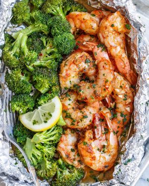 Shrimp and Broccoli Foil Packs
