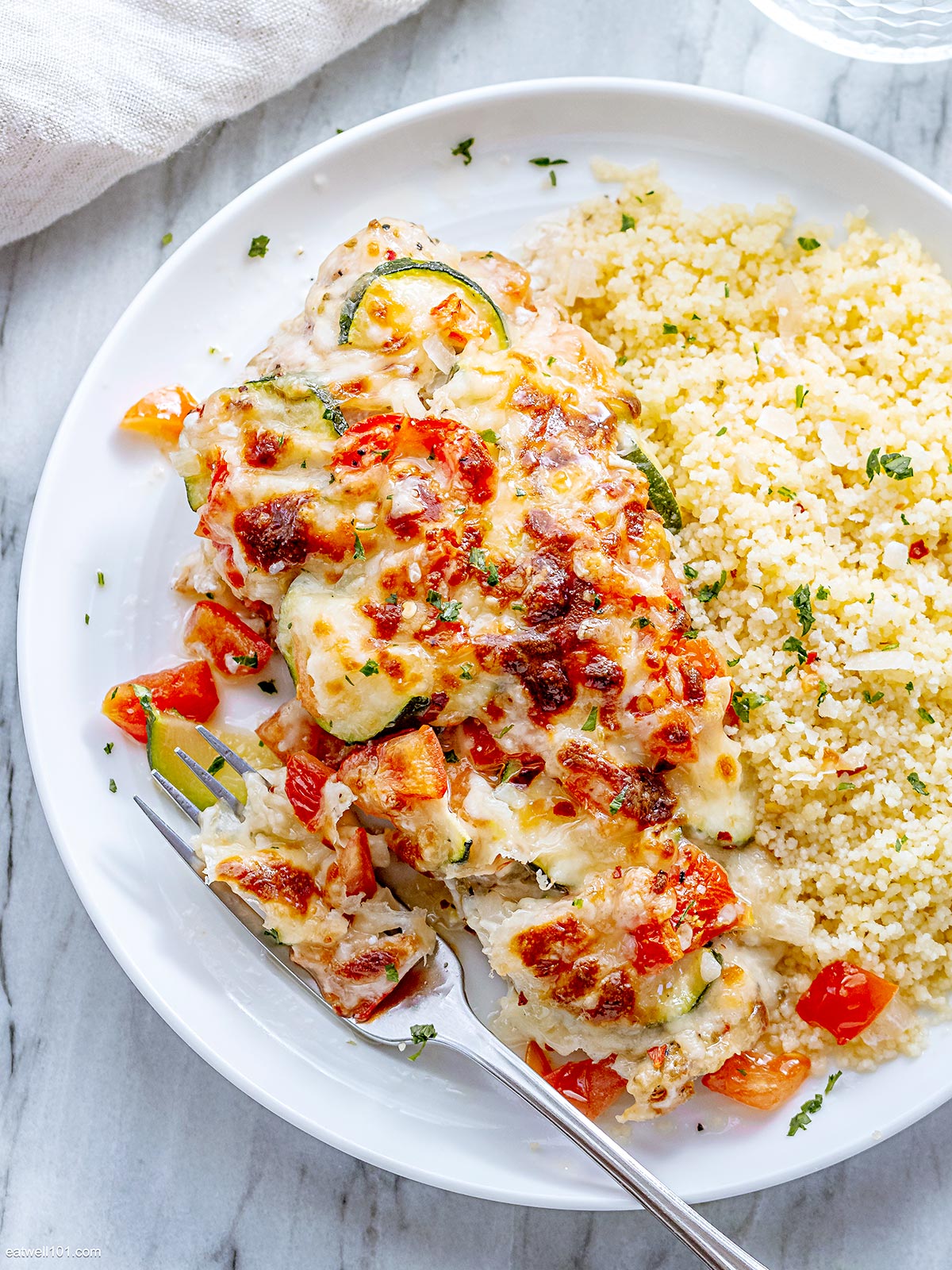 Mediterranean Chicken Zucchini Bake