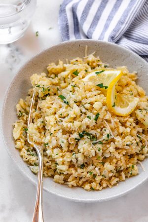 Parmesan Cauliflower Rice Skillet