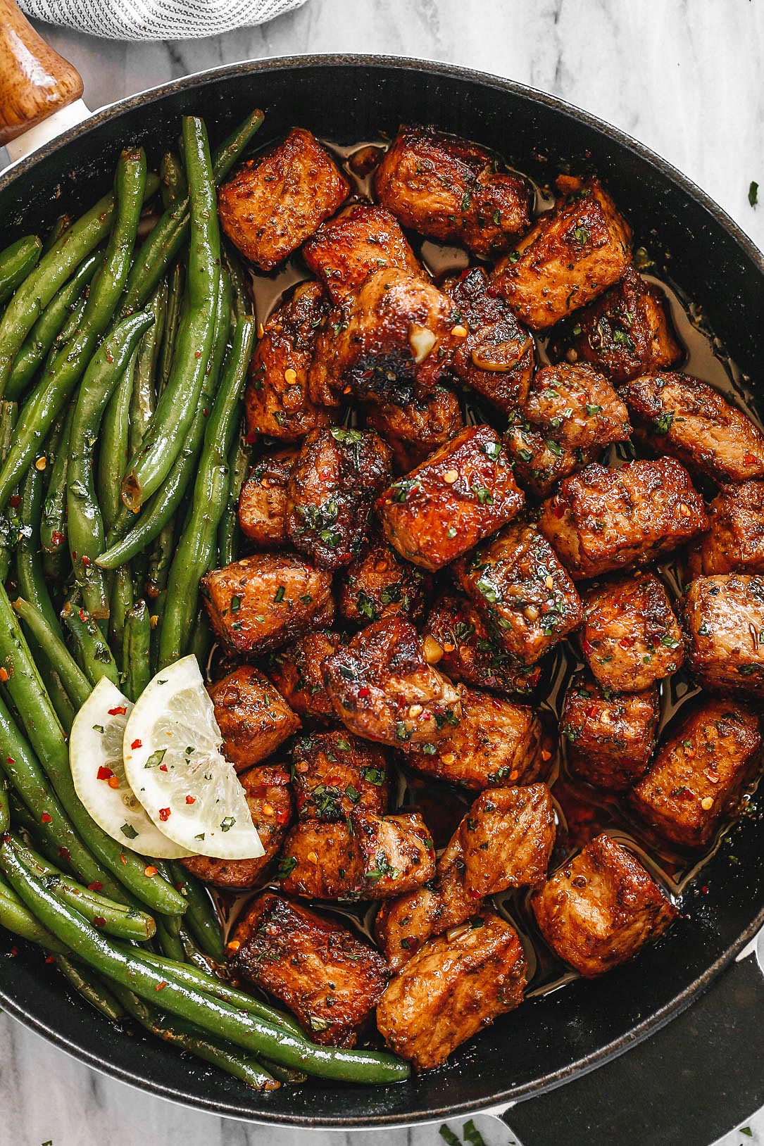 garlic butter pork bites
