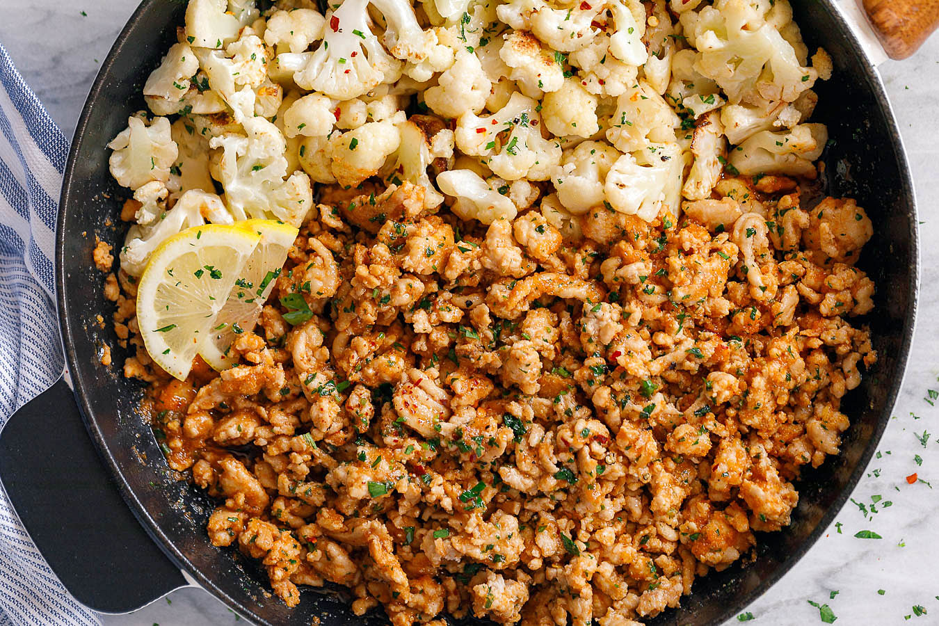 Garlic Butter Ground Turkey with Cauliflower