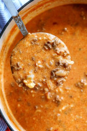 Creamy Cauliflower Ground Beef Soup