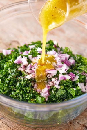 Healthy Roasted Chicken Parmesan Kale Salad