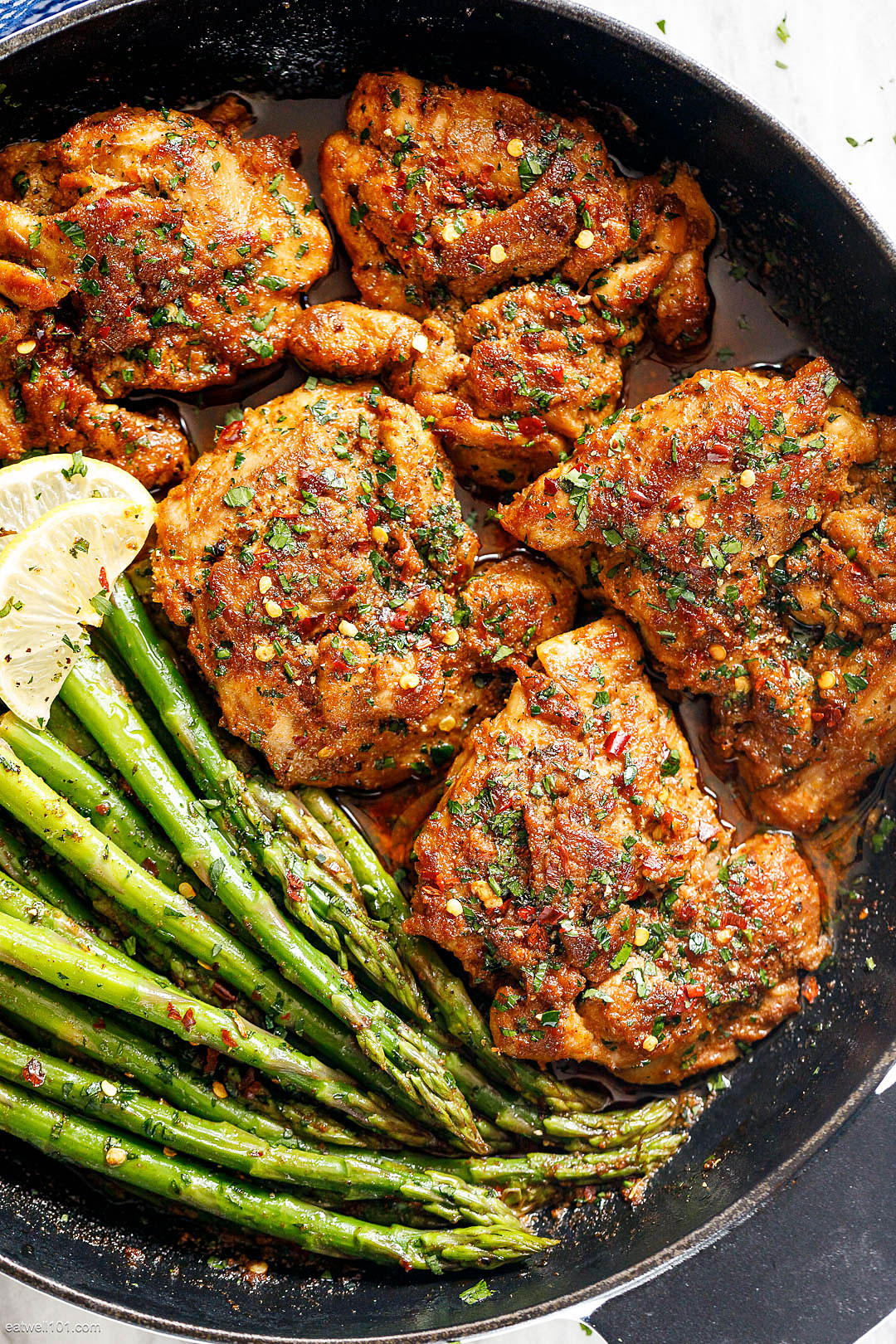 Asado Chicken Thighs and Asparagus Skillet recipe 4