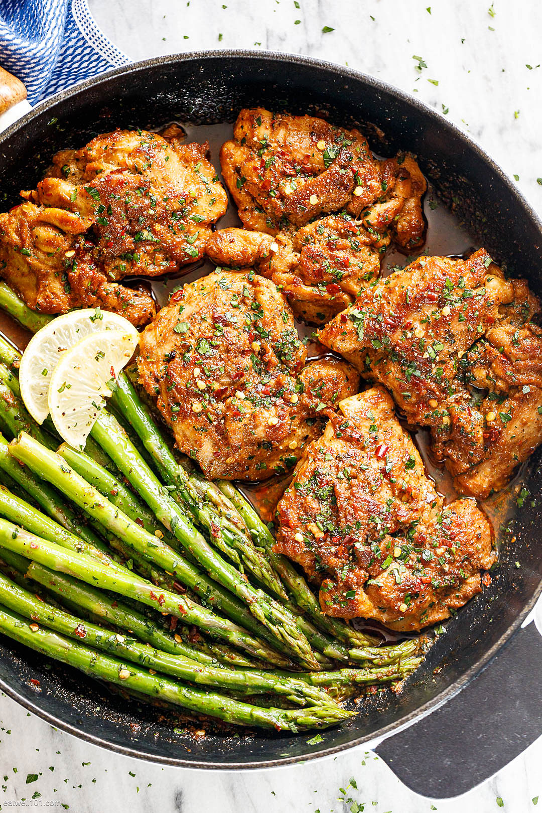 Asado Chicken Thighs and Asparagus Skillet recipe 5